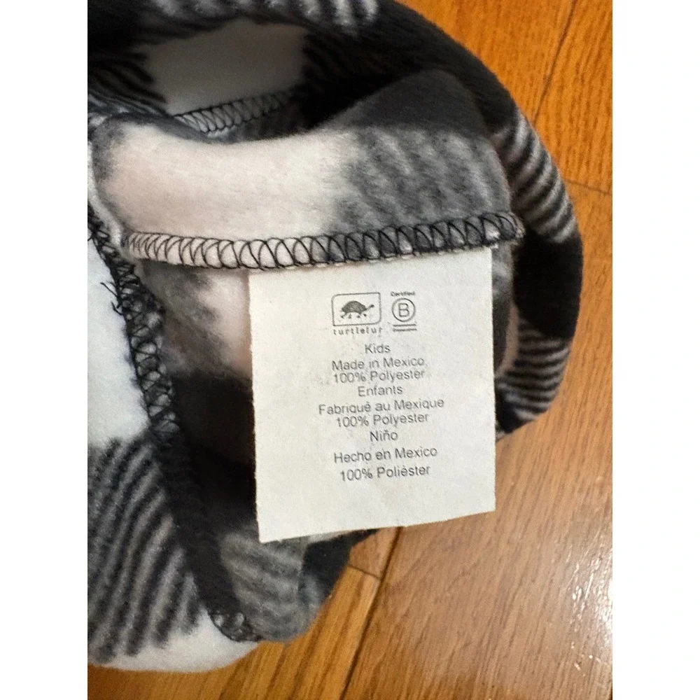 New Turtle Fur Kids youth Fleece Beanie Lumberjack Buffalo Check‎ 3-6 years
